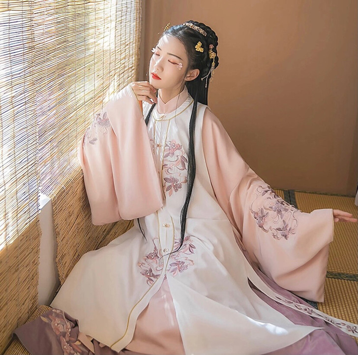 汉尚华莲 花锦醉 明制汉服 比甲褶裙