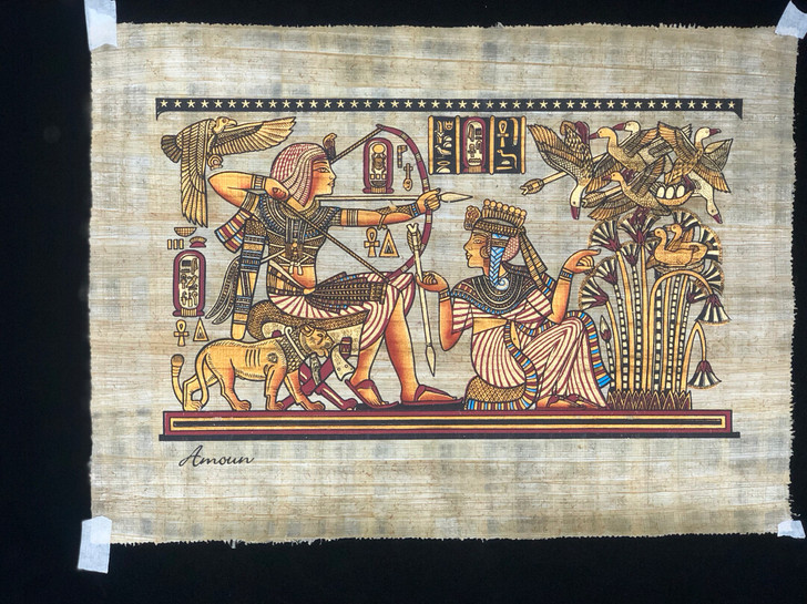埃及特色莎草画，工艺画。