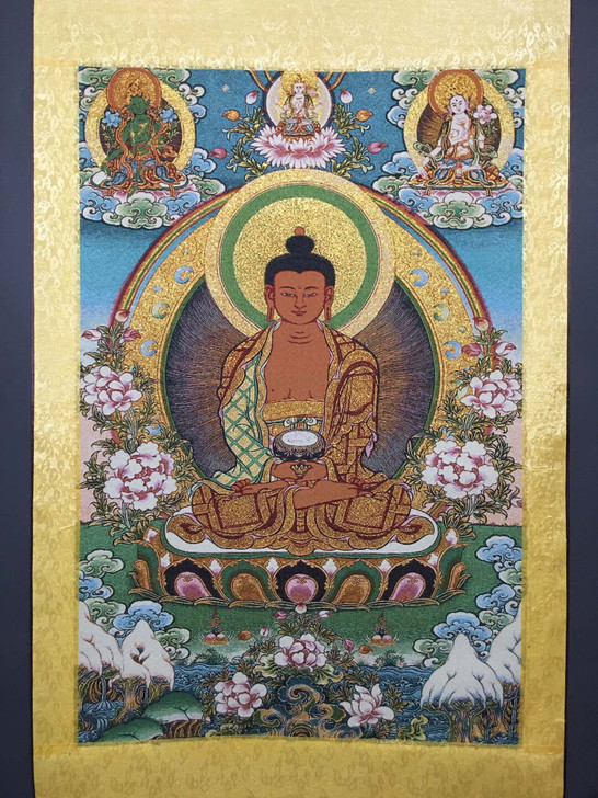 中堂唐卡刺绣画 织锦绣