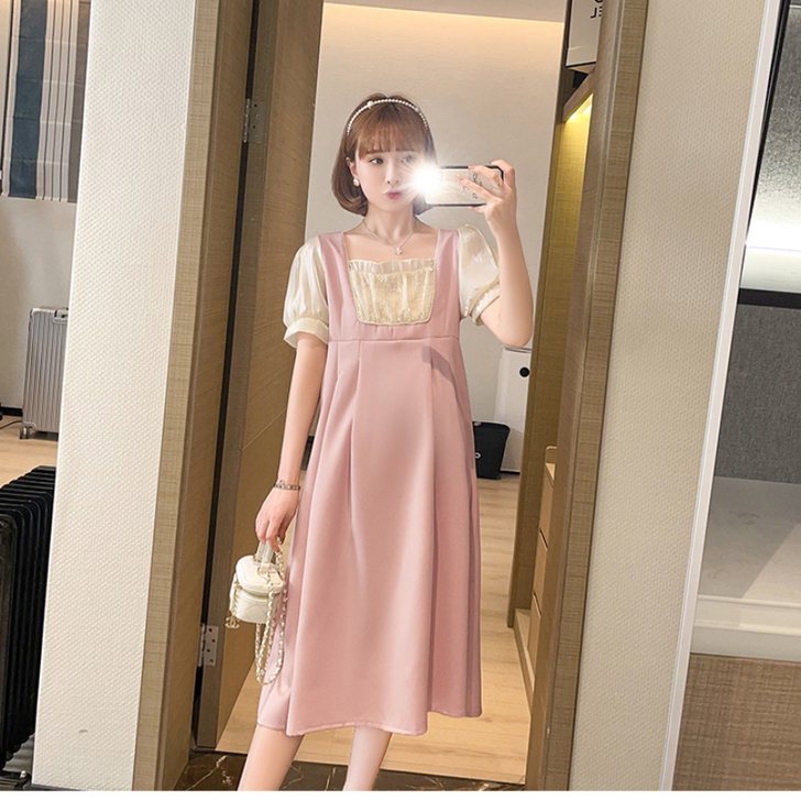 甜美淑女风假两件连衣裙
