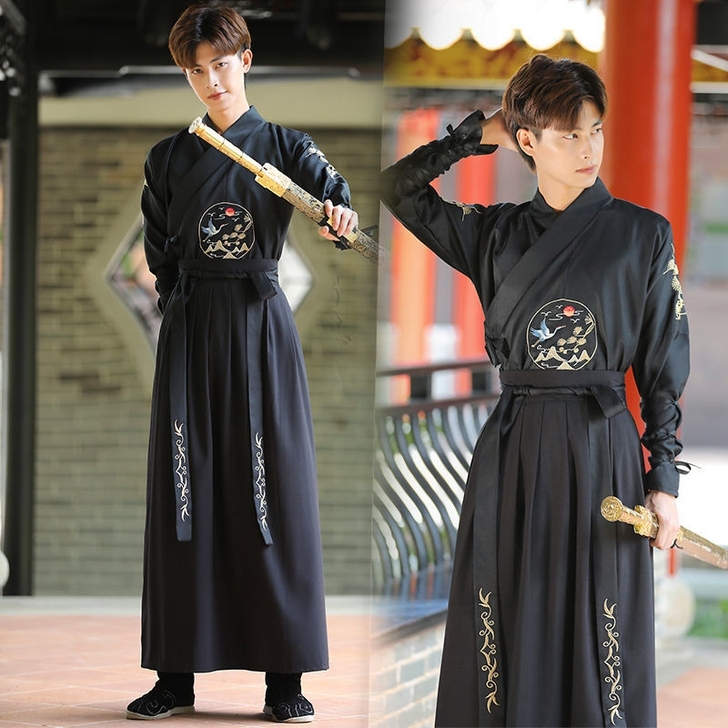 汉服男套装大码改良古装武侠风中国风学生日常...