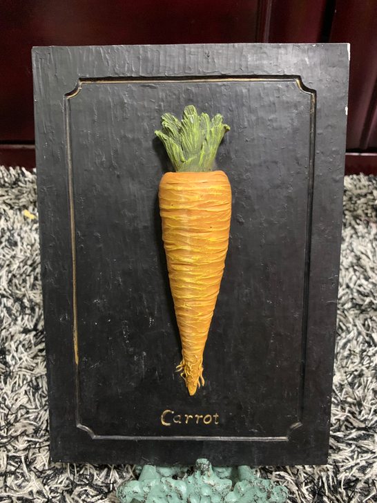 树脂实心老货孤品 胡萝卜 立体浮雕壁画