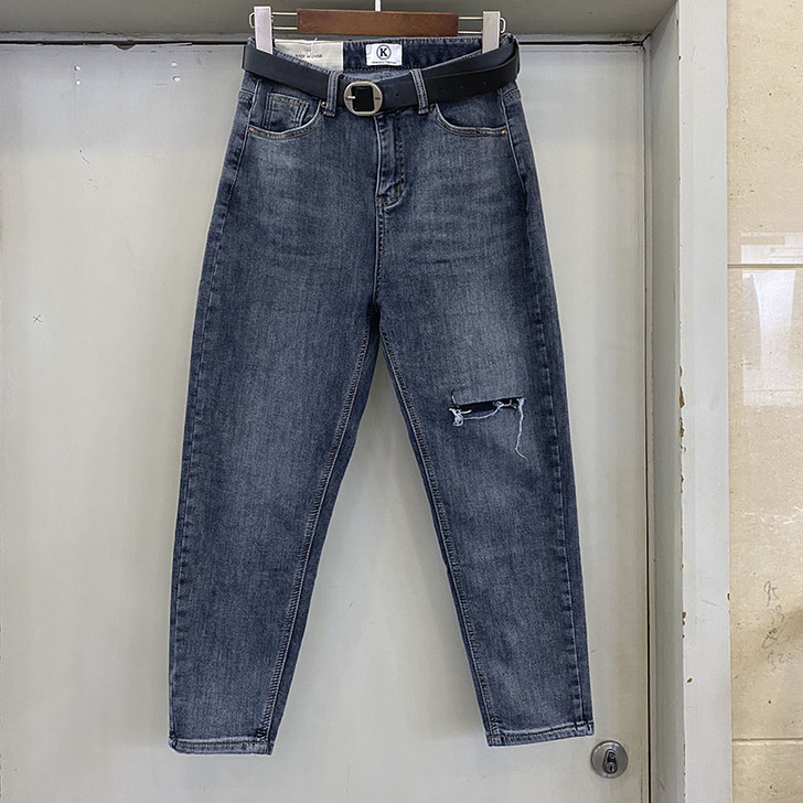 卡兰秀5220牛仔裤女2020秋季高腰泫雅...