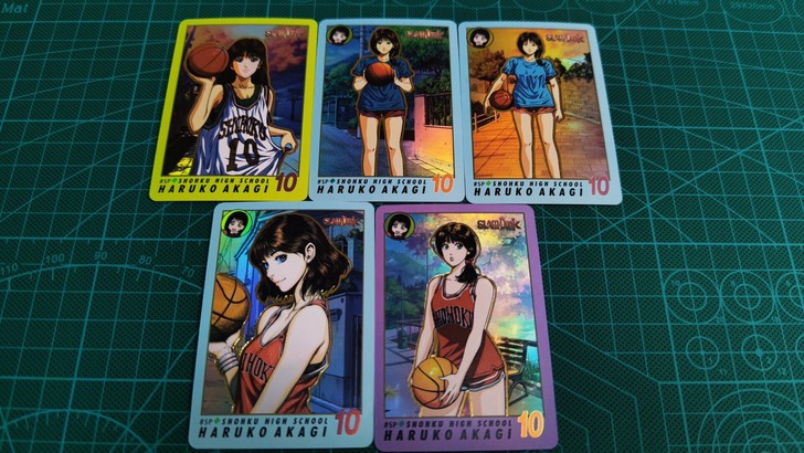 灌篮高手激斗晴子赤木晴子闪卡小套,一套五张...