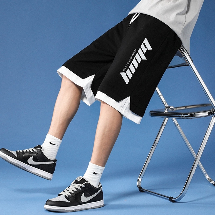 运动短裤男士夏季薄款潮流外穿百搭休闲中裤潮...