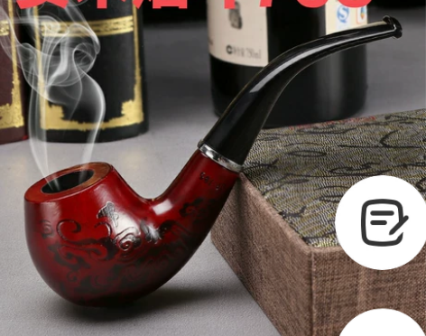 实木烟斗非铁锅两用烟锅烟具烟嘴循环过滤弯式...