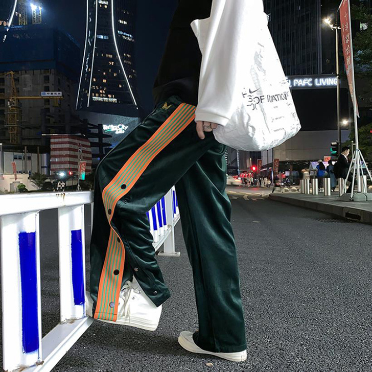 篮球排扣裤男夏季高街裤子复古日系慵懒垂坠感...