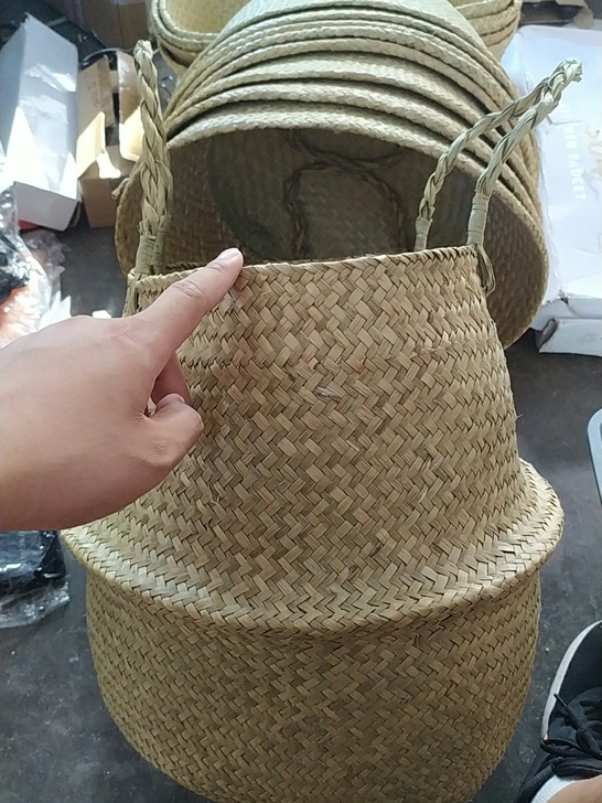 手提植物藤编花篮北欧风格