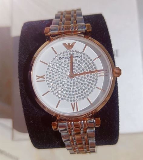 阿玛尼 满天星 玫瑰金 手表 水钻闪耀，优...