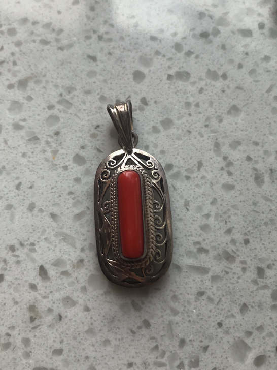 尼泊尔银饰。吊坠，925银，手工艺品，