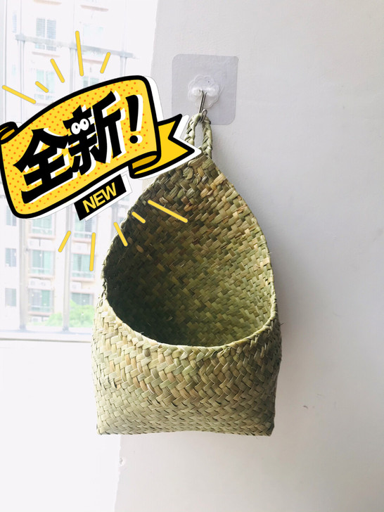全新手工编织壁挂花篮收纳架