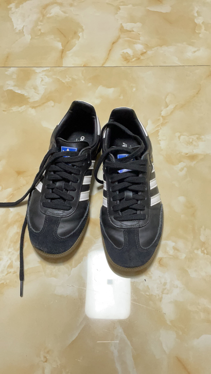 Adidas阿迪达斯三叶草SAMBA黑色运...