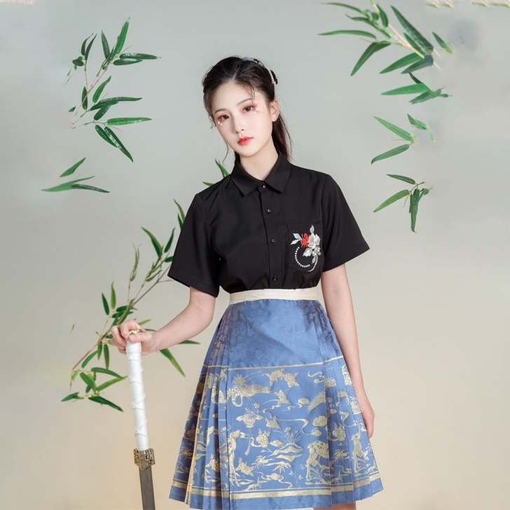 南雅集 少年游 明制 短马面 汉元素 L码