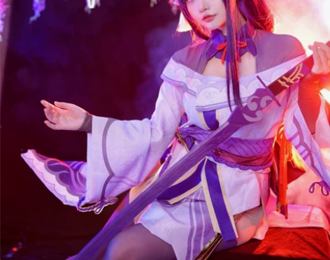 原神雷电将军cos 衣服+配饰+假发s码子...