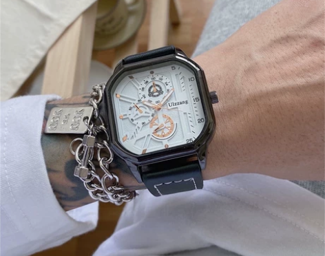 男士手表ins高颜值学生党方形石英表潮流大...