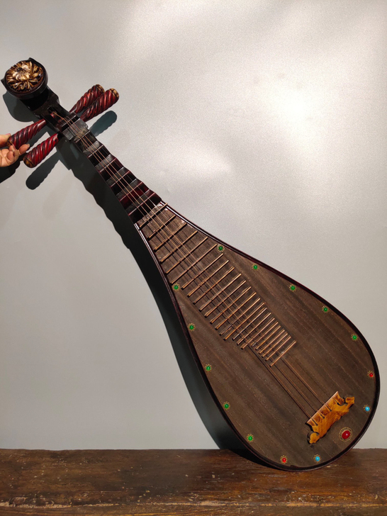 旧藏老楠木漆器琵琶一把 纯手工制作漆器大...