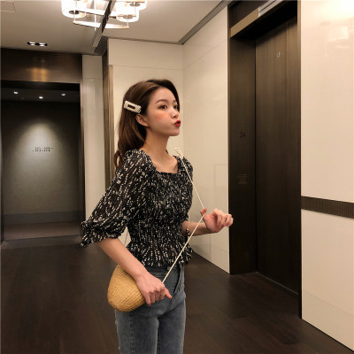 【狂欢价】2020春装新款复古洋气碎花蕾丝...