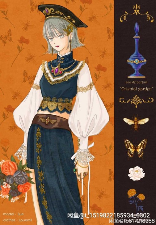 lolita服装 欧式复古巴洛克设计 临摹...