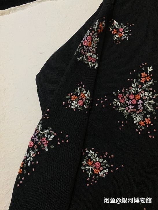 古着vintage 重工立体刺绣毛衣