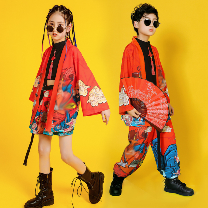 六一国潮爵士舞服装女童走秀中国风儿童街舞服