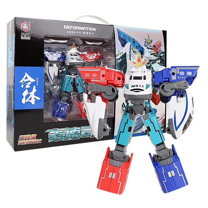 变形金刚三合一机器儿童变形拼装模型擎天柱列...