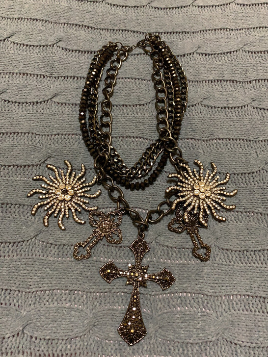 巴洛克 克罗心风格，欧美风爆闪项链，配毛衣...