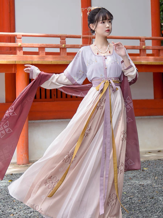 远山乔汉服【踏歌行】原创设计 印花齐腰裙 ...