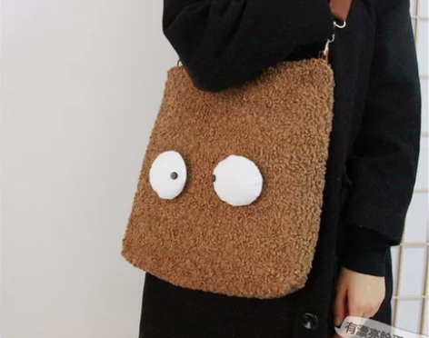 漂亮脸蛋可爱少女心呆萌斜挎包ins原宿风单...