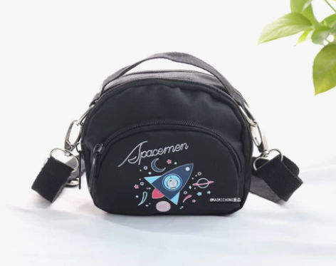亲子挎包火箭星球小包男童ins潮牌帆布男女...