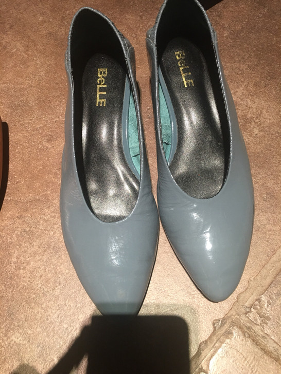 百丽BeLLE 湖蓝色 松紧  坡跟低粗跟...