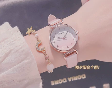 ins网红小众手表女款初高中学生防水考试学...