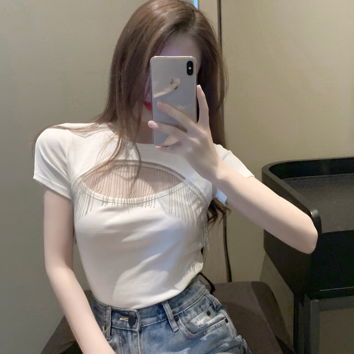 2021新款网红小心机露背短袖T恤女ins...