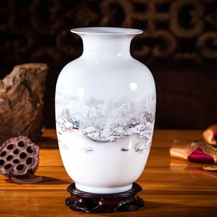 清仓处理景德镇陶瓷花瓶摆件客厅插花陶瓷中式...