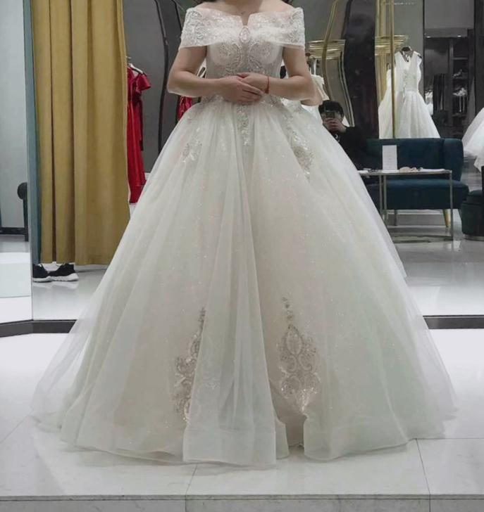 宫廷风主婚纱礼服2021新款新娘高腰孕妇齐...
