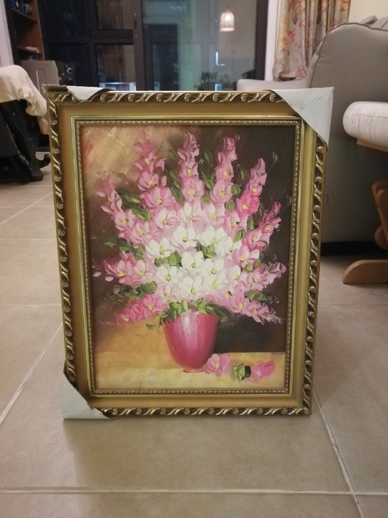全新手绘油画，浮雕感，画框精致，37*47，