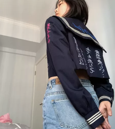 日制校供水手服 重工刺绣 日本昭和 ...