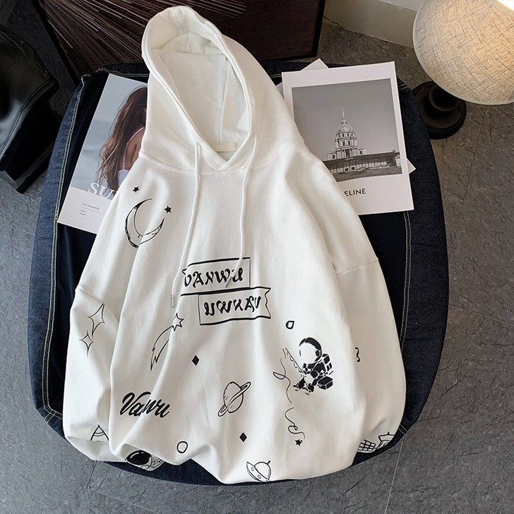 春秋连帽卫衣女潮ins宽松学生盐系外套20...