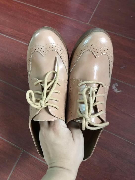 鞋柜购入坡跟高跟系带马丁鞋 单鞋22.5