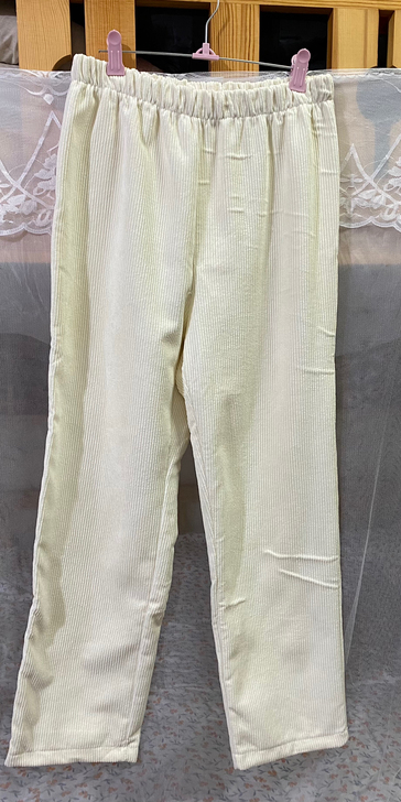 品牌型号 灯芯绒乳白色休闲长裤