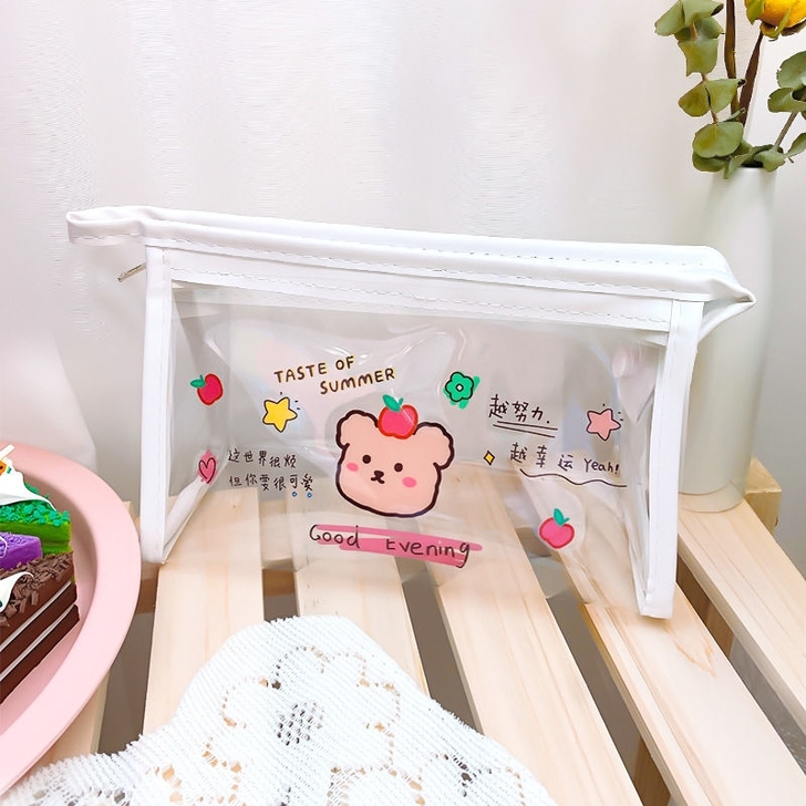 笔袋ins日系女生韩版简约小学生初中透明笔...