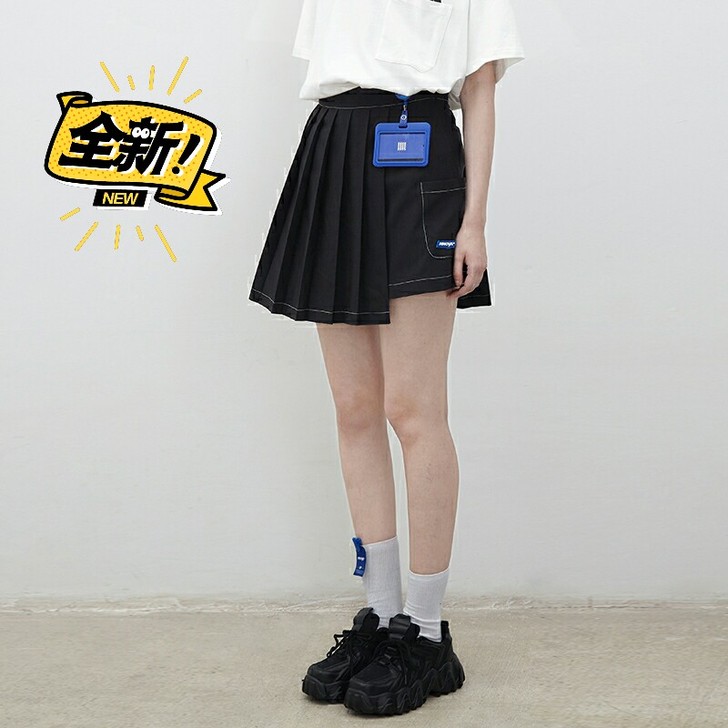 NNOVA20SS国潮街头风灰黑色学生高腰...