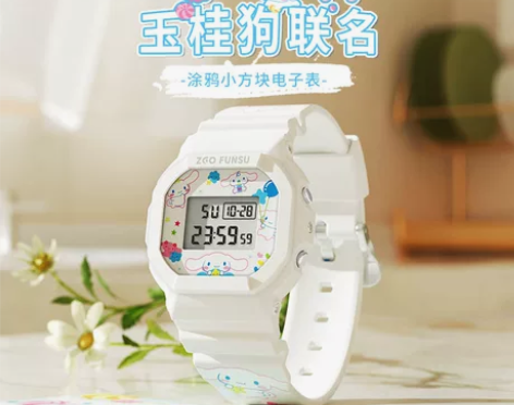 【划算价】迪士尼小方块手表女初中学生女孩防...
