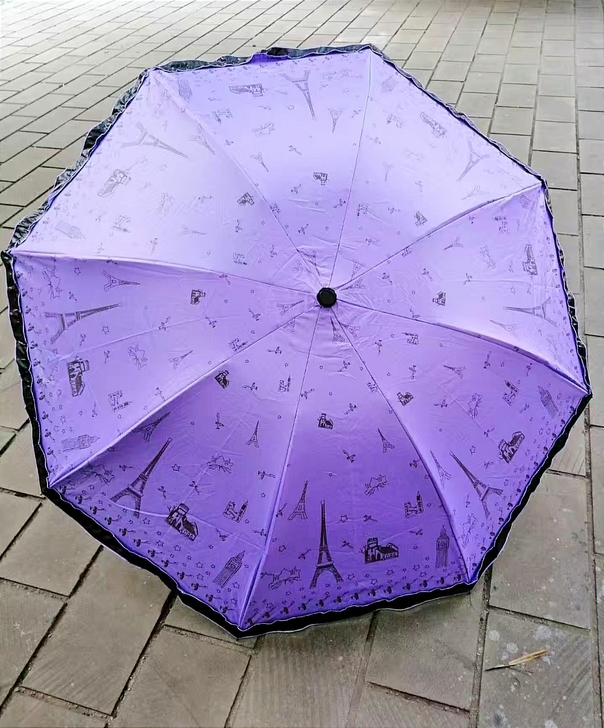全新 黑胶晒晴雨两用伞遮阳伞男女学生防紫外...
