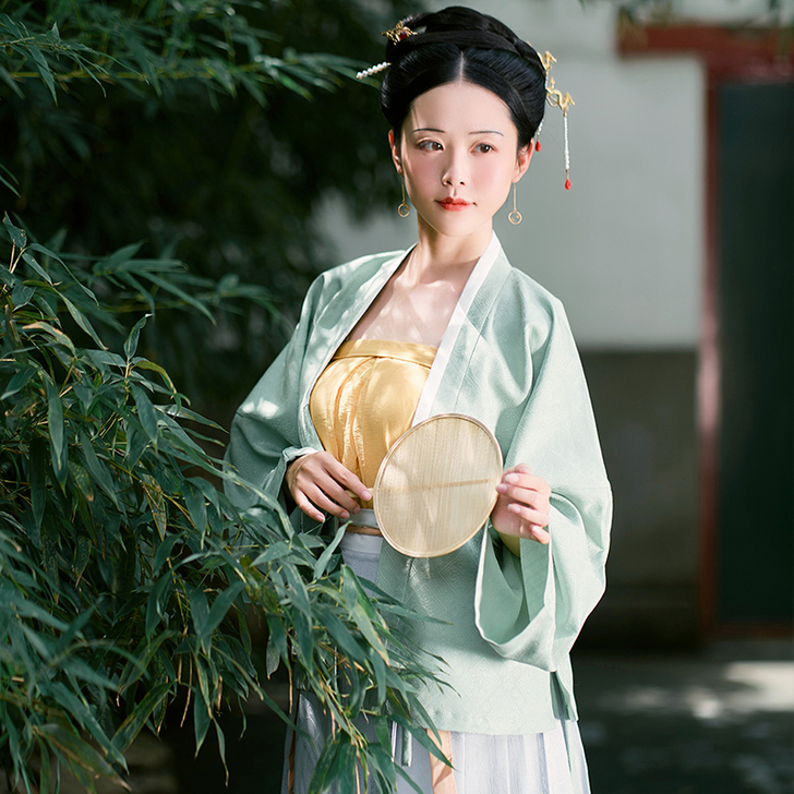 【天水思慕】花朝记汉服定织面料宋制直领对襟衫