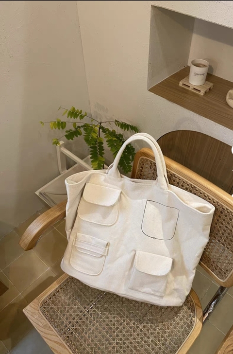 韩系托特帆布包 休闲风
