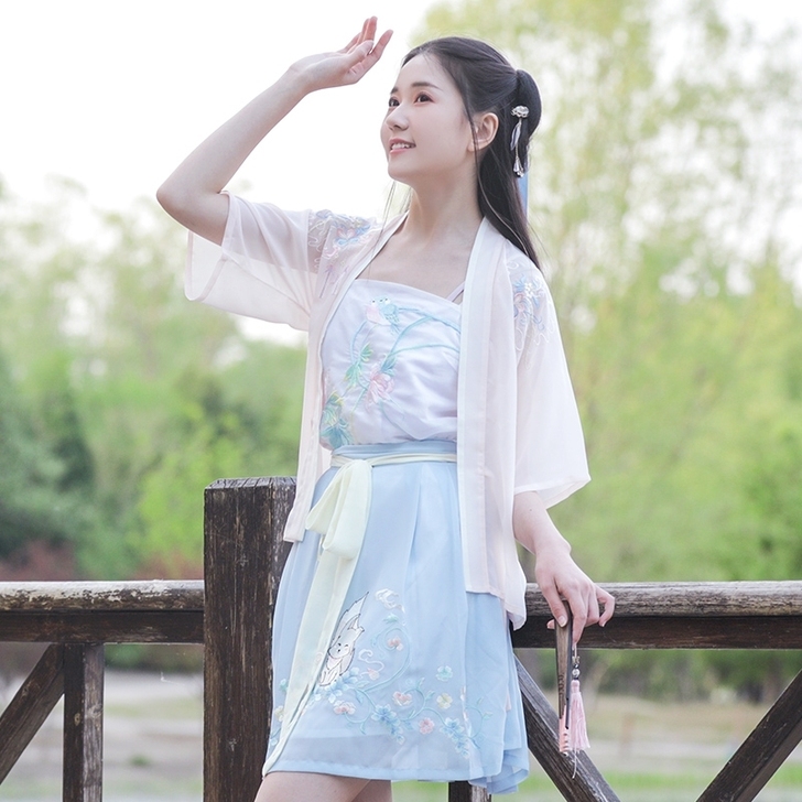 钟灵记【离落】半臂短裙少女改良春夏装学生日...