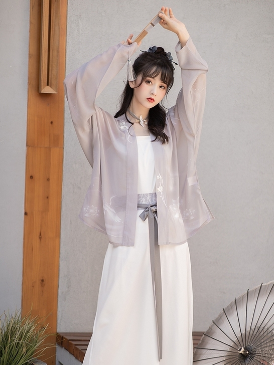 池夏织梦:白如墨 宋制飞机袖短衫宋裤 原创...