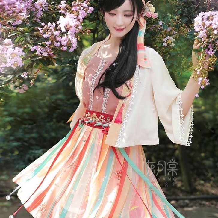 东月棠宋制汉元素汉服可甜可盐短裙子女夏套装...