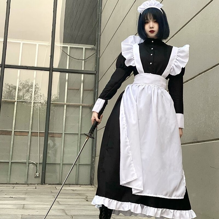 如图女仆装包含衣服袜子发箍
