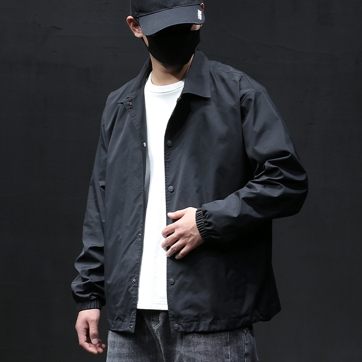 春季教练夹克男外套潮牌宽松休闲衣服加肥加大...